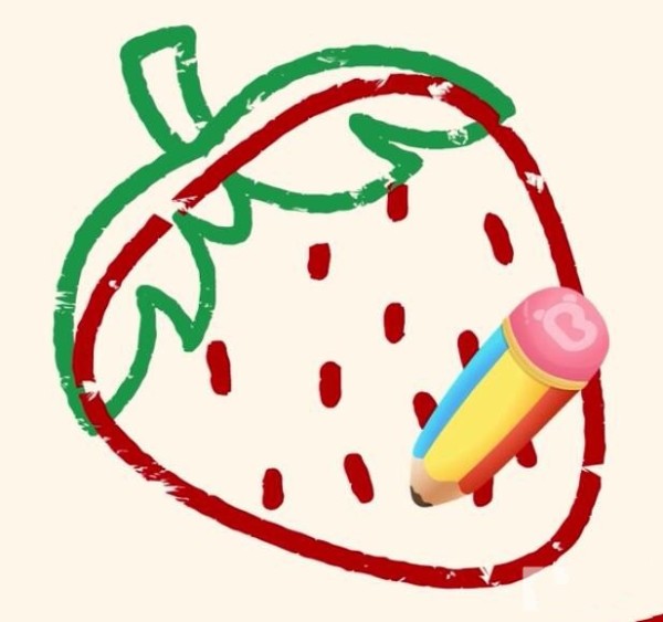 Magic simple drawing strawberry