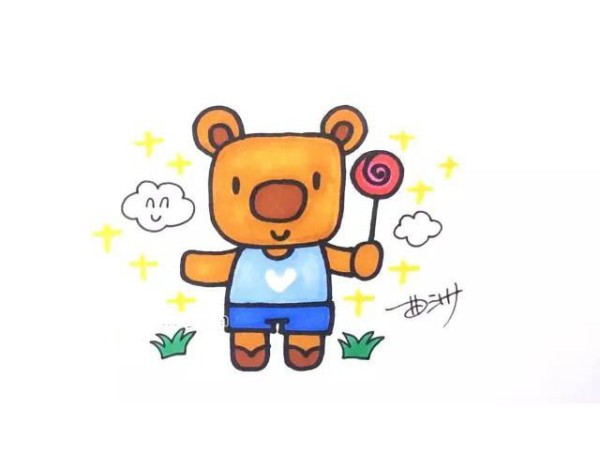 Simple drawing tutorial: Draw a cute little bear