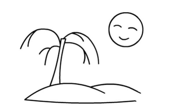 Childrens simple drawing pictures of sunny scenery