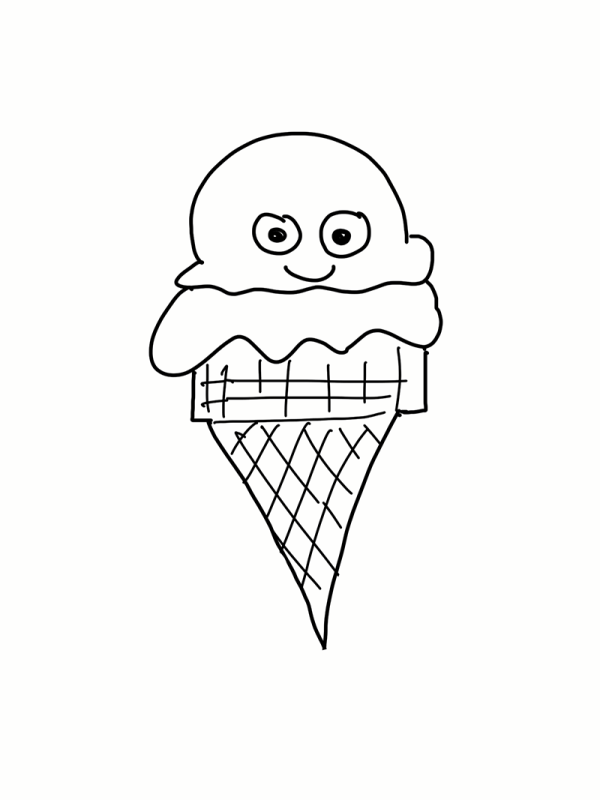 Simple drawing pictures of cute ice cream