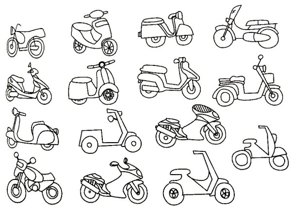 Complete collection of motorcycle simple drawings and drawing steps