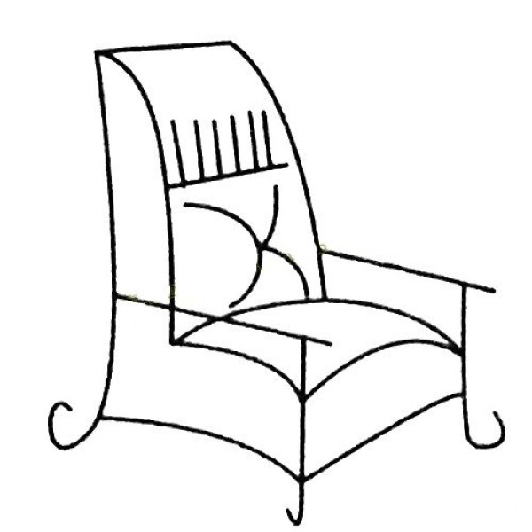 Simple drawing picture of iron sofa