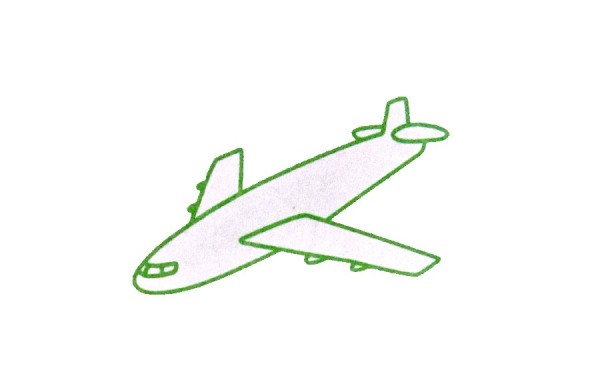 Childrens simple drawing method of airplane