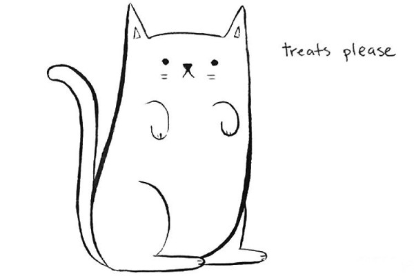 A very simple and beautiful way to draw a cat with simple strokes