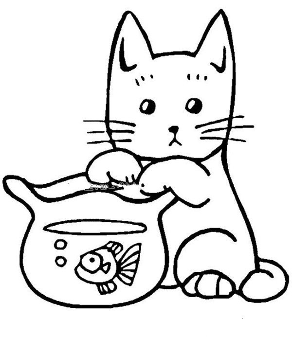 Kitten simple drawing pictures