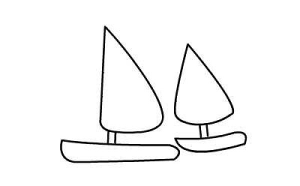 How to draw a sailboat for children with simple strokes