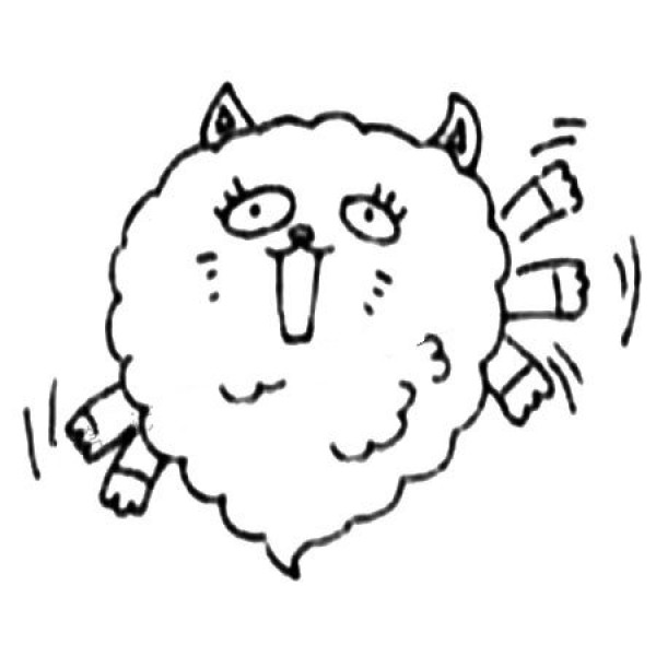 Simple drawing of excited Persian cat