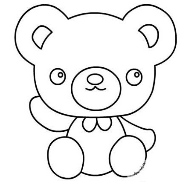 Simple drawing of sitting baby bear