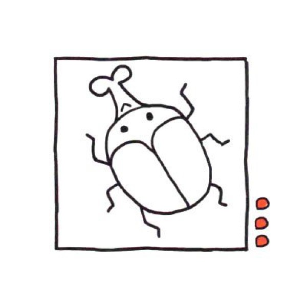 Draw a cute simple drawing of a weevil with a long mouth in four steps