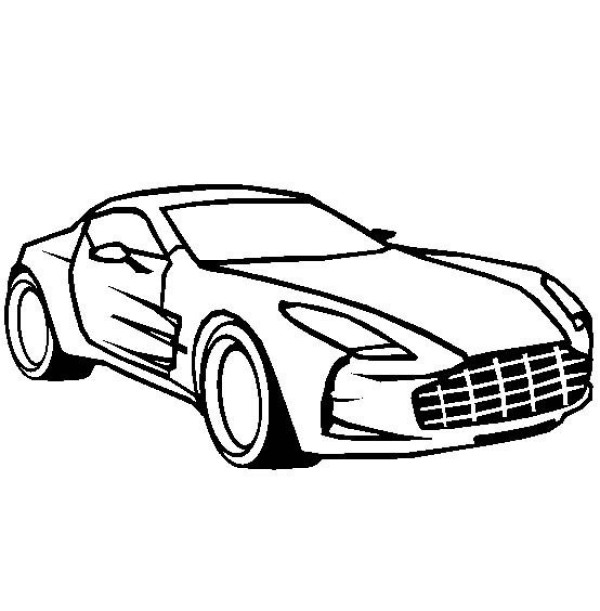 Aston Martin Supercar Simple Drawing Picture