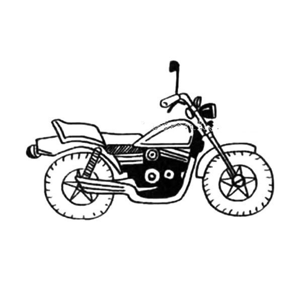 Beautiful simple strokes of motorcycle