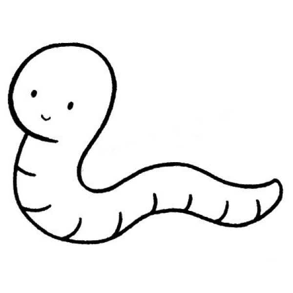 Elementary simple drawing earthworm