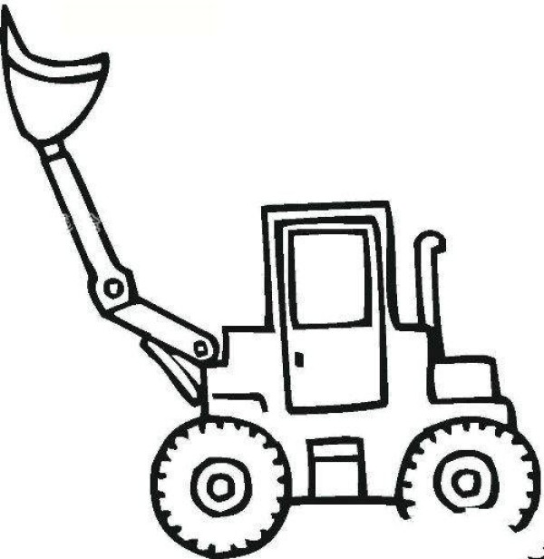 Engineering vehicle simple drawing picture excavator