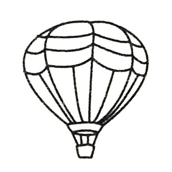 A complete collection of hot air balloon simple strokes and drawing steps