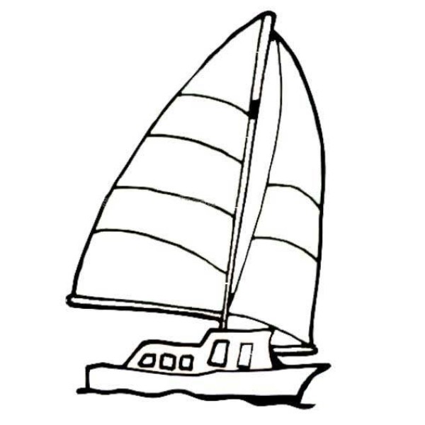 Simple strokes of sailing ship