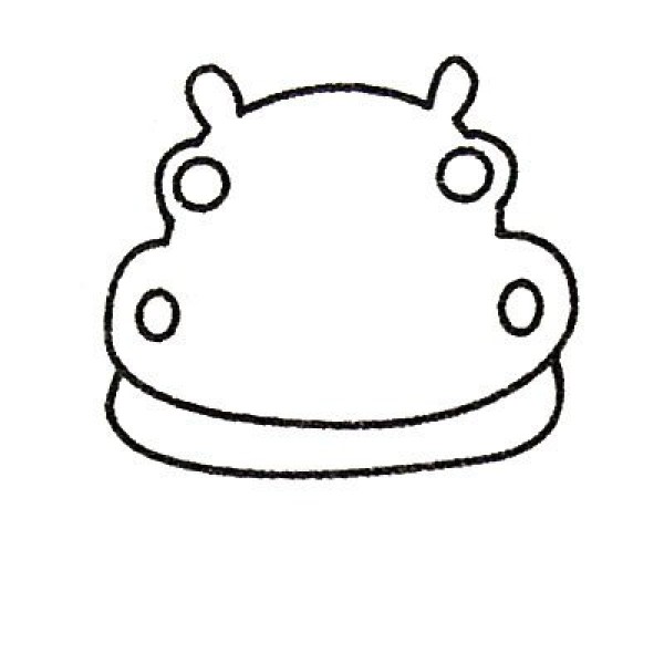 Complete collection of hippopotamus simple strokes and drawing steps