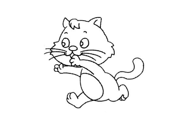 A set of simple drawing pictures of cute cats