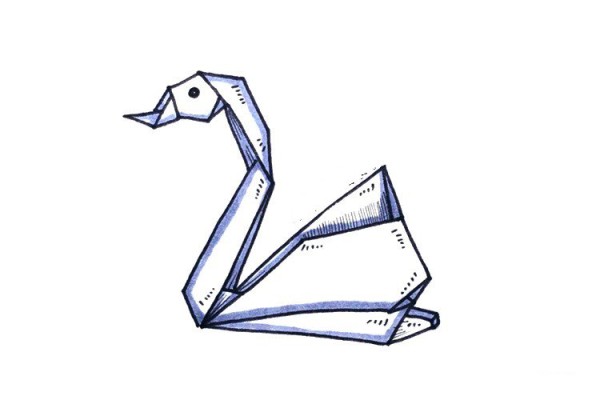 Simple drawing of small animals in origami style