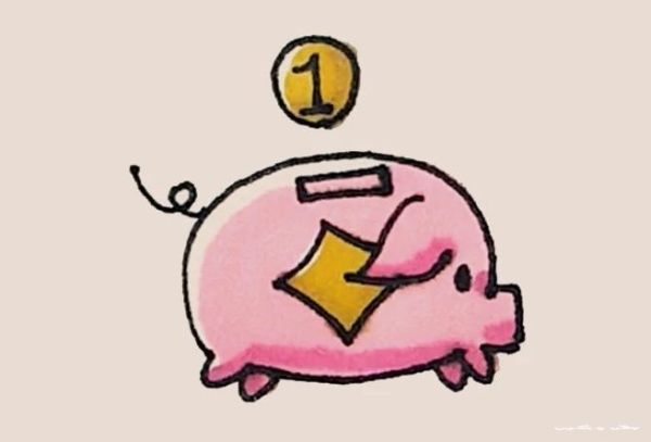 Simple drawing piggy bank