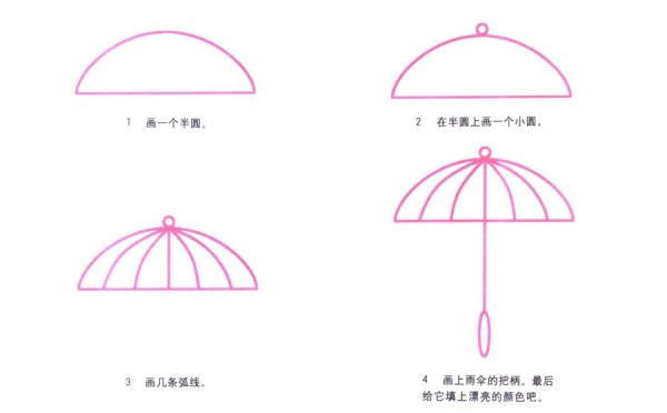 How to draw an umbrella in simple strokes