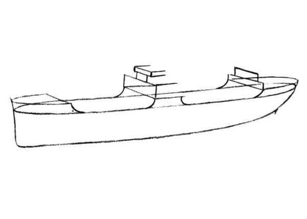 Steps to draw a ship with simple strokes