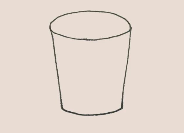 Simple drawing of wooden barrel