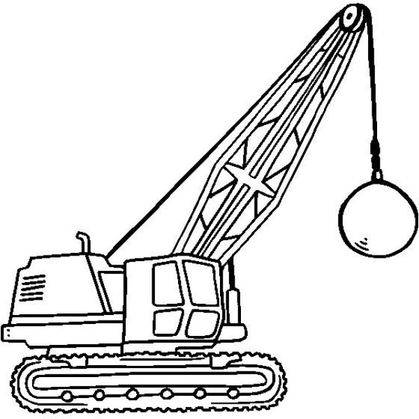 Engineering vehicle pictures Iron ball crane simple drawing