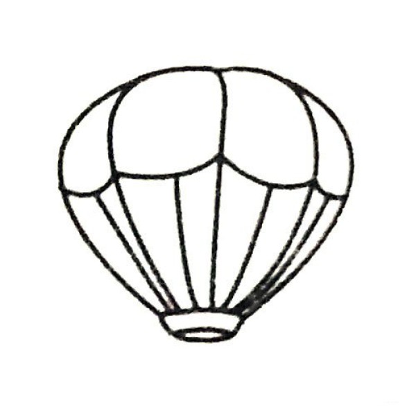 A complete collection of hot air balloon simple strokes and drawing steps