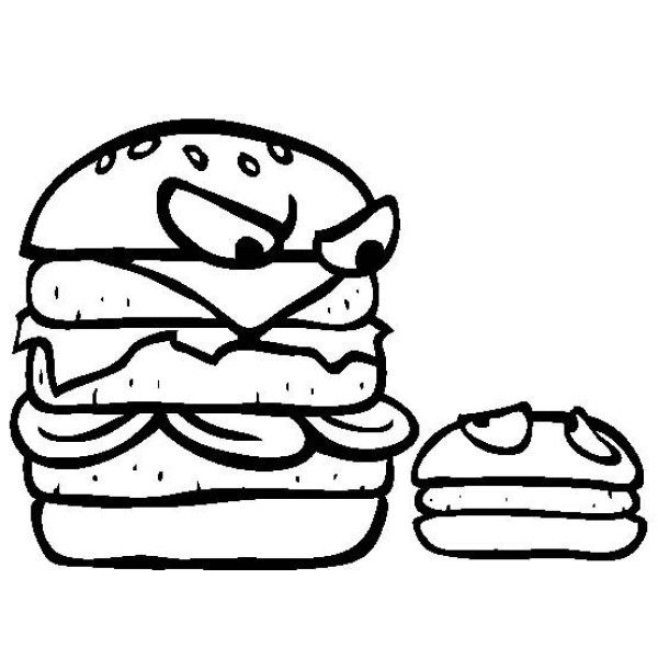 Cartoon Hamburger Simple Drawing Picture