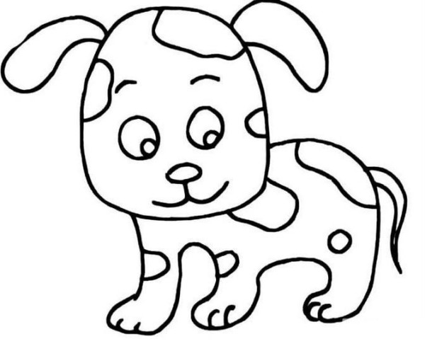 Childrens simple drawing of animal puppy Cute puppy simple drawing