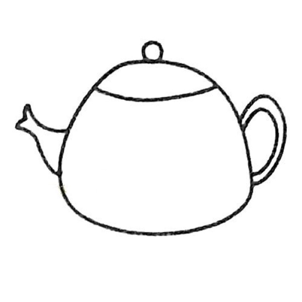 A complete collection of simple drawings of a kettle and its steps