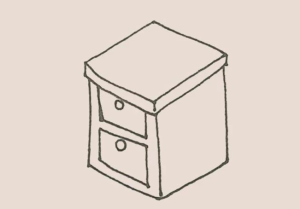 Simple drawing bedside table