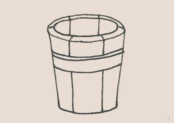 Simple drawing of wooden barrel