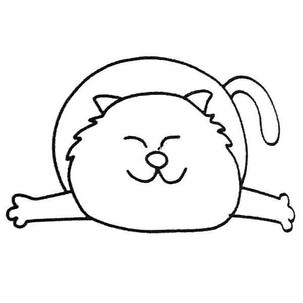 Lazy kitten simple drawing picture