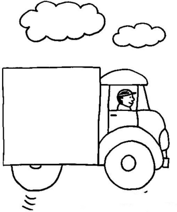 Simple drawing picture tutorial of a small truck driving on the highway