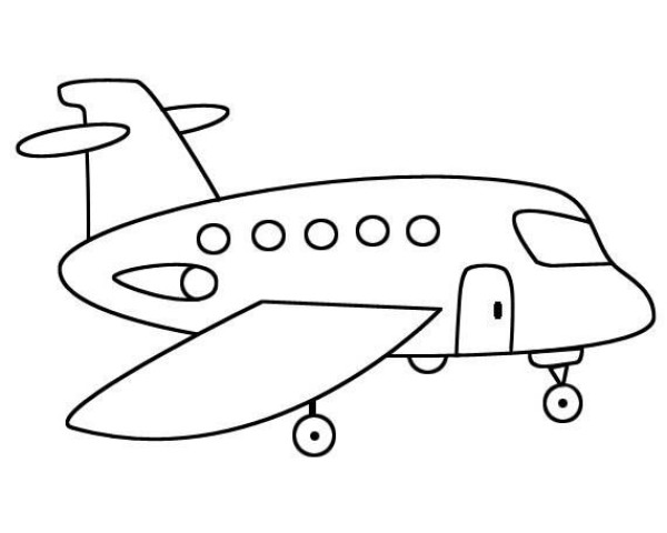 Simple drawing of cartoon jet plane