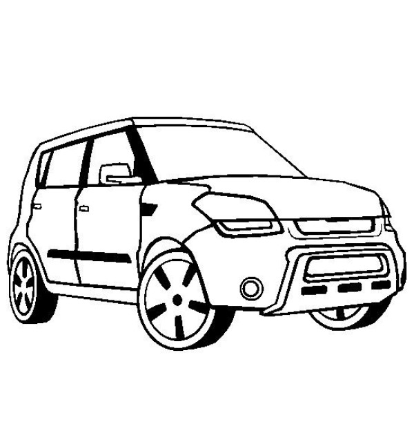 Car simple drawing Kia Soul simple drawing picture