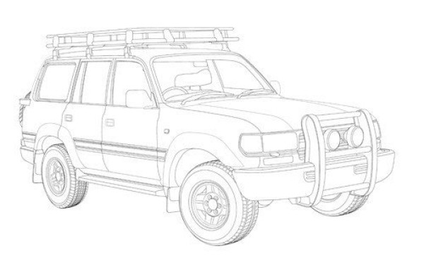 Vehicle simple drawing, off-road vehicle simple drawing picture