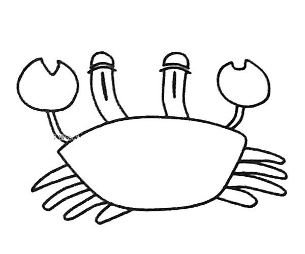 Cartoon crab simple strokes picture collection