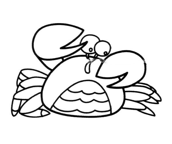 Surprised crab simple drawing