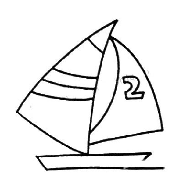 Elementary simple drawing sailboat