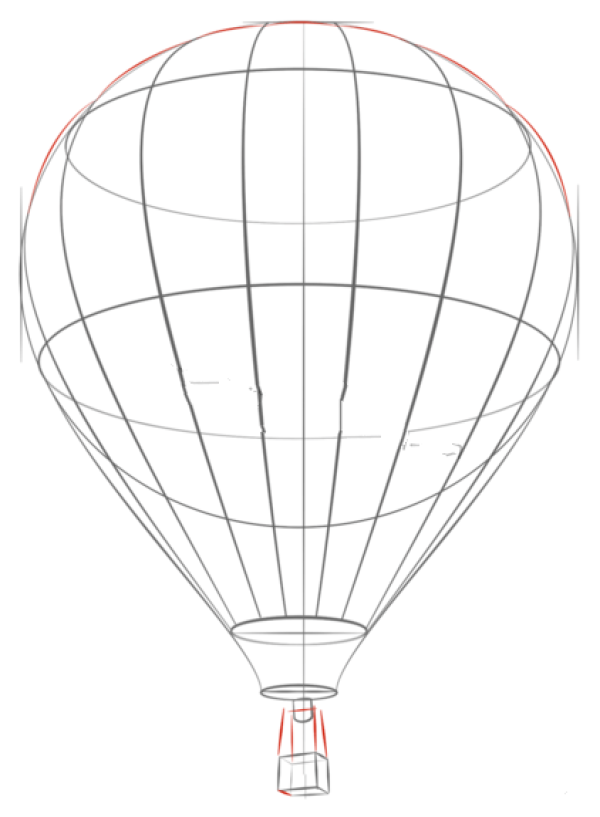 How to draw a hot air balloon