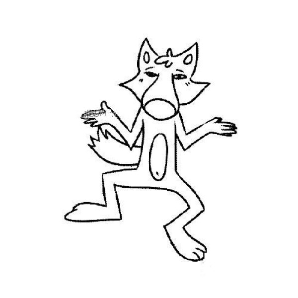 Cartoon little wolf simple drawing picture