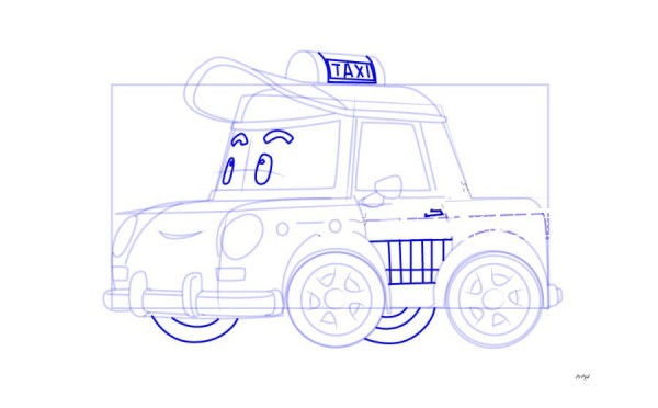 police car perry taxi cape simple drawing