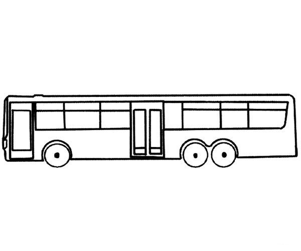 Simple drawing of transportation vehicle, simple drawing of bus and car content picture