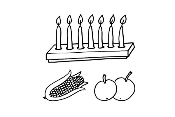 Kwanzaa candle simple drawing