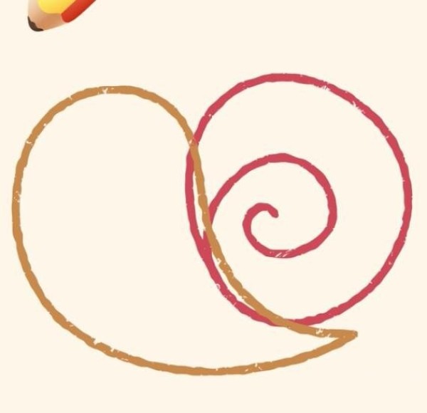 Magical simple drawing snail