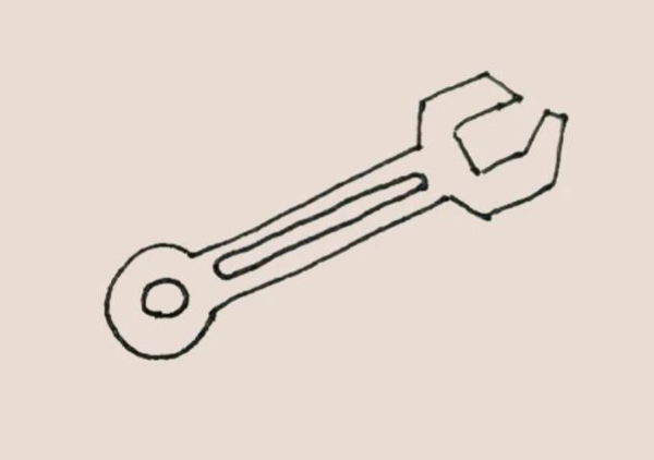 Simple drawing of wrench