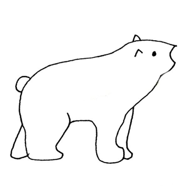 Four simple simple drawing pictures of polar bears