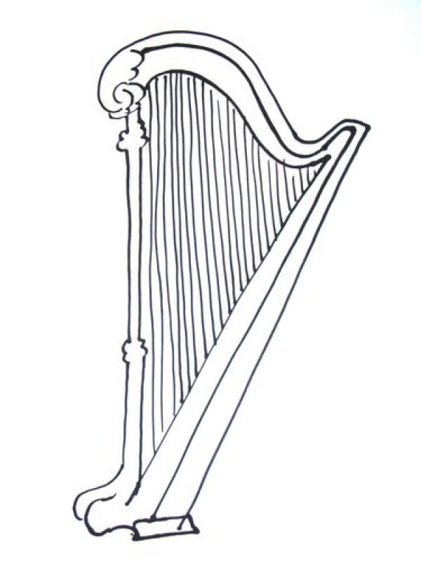 Simple drawing method of harp